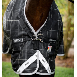Couverture Horseware Rhino Wug Vari-Layer 450g 1000D Noir / carreaux blanc gris