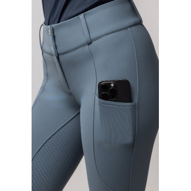 Pantalon d'équitation thermique Horze Grand Prix Pro grip intégral femme Temps orageux Gris