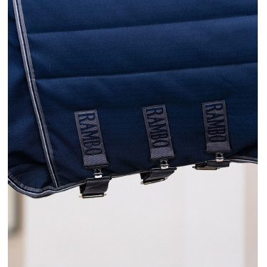 Couverture Horseware Rambo Optimo Stable Plus 400g Marine / orage / gris argent Bleu marine