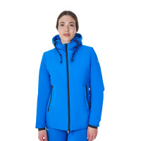 Blouson imperméable femme Equestro x FISE Bleu de savoie