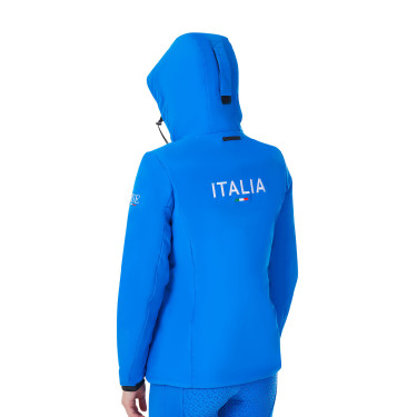 Blouson imperméable femme Equestro x FISE Bleu de savoie