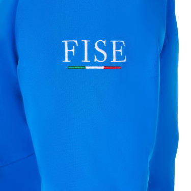 Blouson imperméable femme Equestro x FISE Bleu de savoie