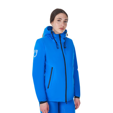 Blouson imperméable femme Equestro x FISE Bleu de savoie