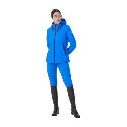 Blouson imperméable femme Equestro x FISE Bleu de savoie