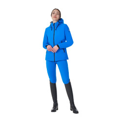 Blouson imperméable femme Equestro x FISE Bleu de savoie