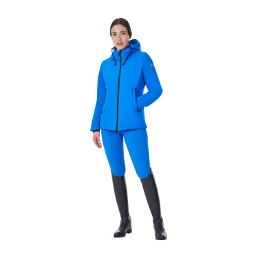 Blouson imperméable femme Equestro x FISE Bleu de savoie