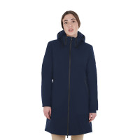 Blouson long femme Equestro déperlante et coupe-vent Marine blazer Bleu marine