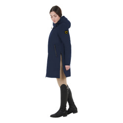 Blouson long femme Equestro déperlante et coupe-vent Marine blazer Bleu marine