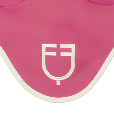 Bonnet Equestro matelassé Wave en tissu technique Rose château / blanc antique