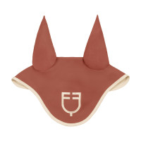 Bonnet Equestro matelassé Wave en tissu technique Redwood / blanc antique Rouge