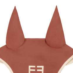 Bonnet Equestro matelassé Wave en tissu technique Redwood / blanc antique Rouge