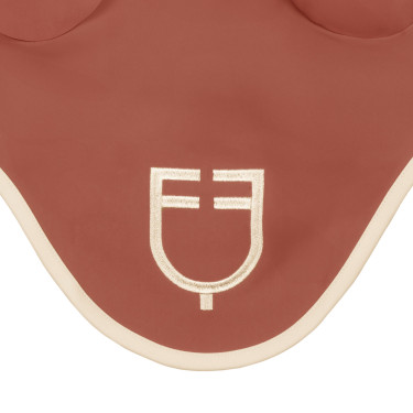 Bonnet Equestro matelassé Wave en tissu technique Redwood / blanc antique Rouge