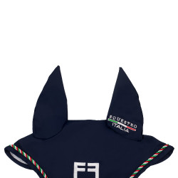 Bonnet Equestro x FISE avec liseré drapeau italien Marine blazer Bleu marine