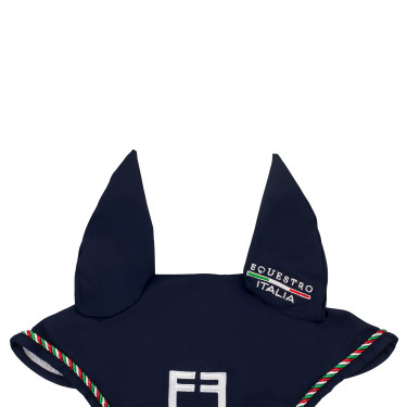Bonnet Equestro x FISE avec liseré drapeau italien Marine blazer Bleu marine