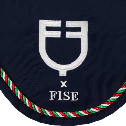 Bonnet Equestro x FISE avec liseré drapeau italien Marine blazer Bleu marine