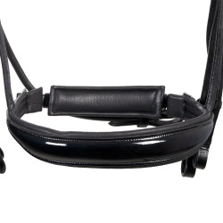 Bride de dressage Equestro anatomique en cuir roulé Noir Bride de dressage Equestro anatomique en cuir roulé Noir