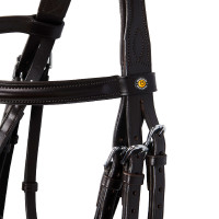Bride de dressage Equestro en cuir sans rênes Marron foncé Bride de dressage Equestro en cuir sans rênes Marron foncé