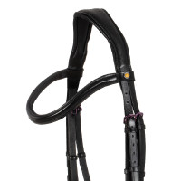 Bridon anatomique Equestro en cuir strass violet Noir