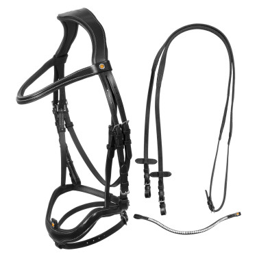 Bridon anatomique Equestro muserolle curvée Noir Bridon anatomique Equestro muserolle curvée Noir