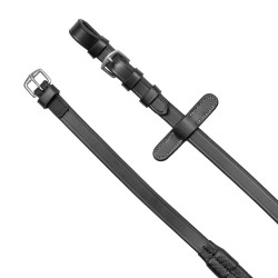 Bridon anglais en cuir souple Equestro à surpiqûres fantaisie Noir