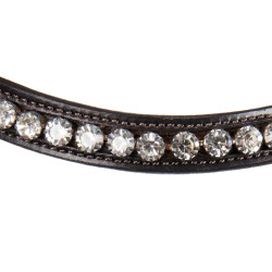 Bridon anglais Equestro en cuir strass neuf Marron foncé
