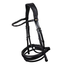 Bridon de dressage Equestro Diamond en cuir Noir Bridon de dressage Equestro Diamond en cuir Noir