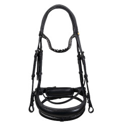 Bridon de dressage Equestro Diamond en cuir Noir Bridon de dressage Equestro Diamond en cuir Noir