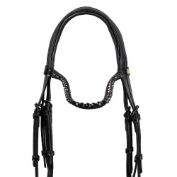 Bridon de dressage Equestro Diamond en cuir Noir Bridon de dressage Equestro Diamond en cuir Noir