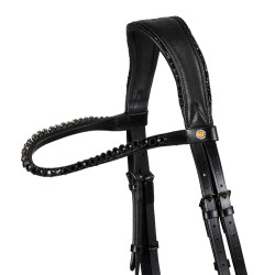 Bridon de dressage Equestro Diamond en cuir Noir Bridon de dressage Equestro Diamond en cuir Noir