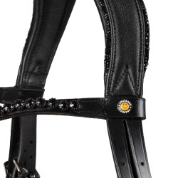 Bridon de dressage Equestro Diamond en cuir Noir Bridon de dressage Equestro Diamond en cuir Noir