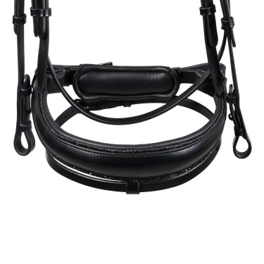 Bridon de dressage Equestro Diamond en cuir Noir Bridon de dressage Equestro Diamond en cuir Noir