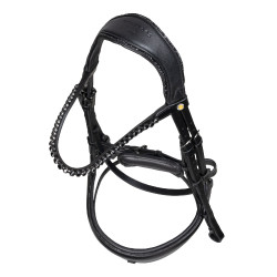 Bridon de dressage Equestro Diamond en cuir Noir Bridon de dressage Equestro Diamond en cuir Noir