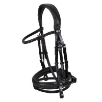 Bridon de dressage Equestro Elegant en cuir Noir