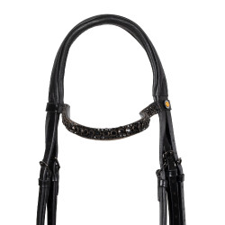 Bridon de dressage Equestro Elegant en cuir Noir