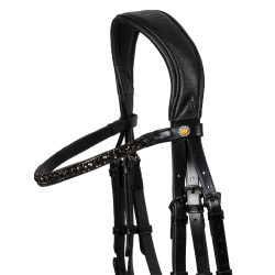 Bridon de dressage Equestro Elegant en cuir Noir