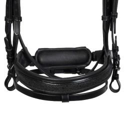 Bridon de dressage Equestro Elegant en cuir Noir
