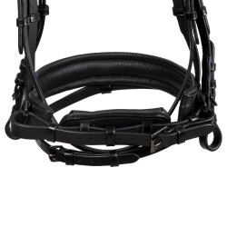 Bridon de dressage Equestro Elegant en cuir Noir