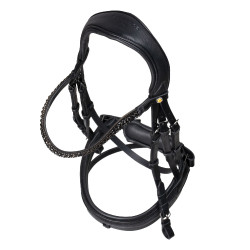 Bridon de dressage Equestro Elegant en cuir Noir