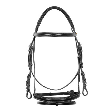 Bridon de Jumping Equestro cuir anglais Noir