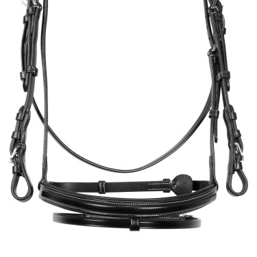 Bridon de Jumping Equestro cuir anglais Noir