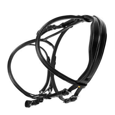 Bridon de Jumping Equestro cuir anglais Noir