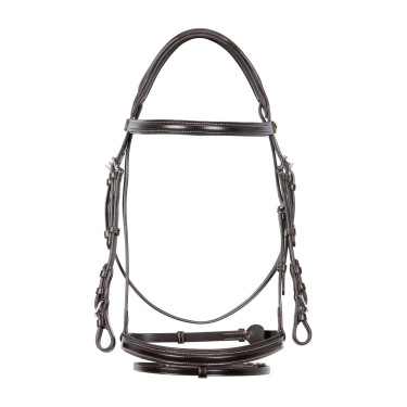 Bridon de Jumping Equestro cuir anglais Marron foncé