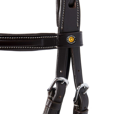 Bridon de Jumping Equestro cuir anglais Marron foncé