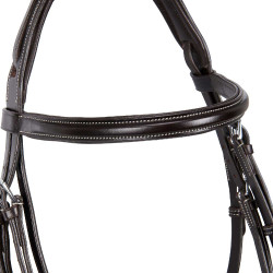 Bridon de Jumping Equestro cuir anglais Marron foncé