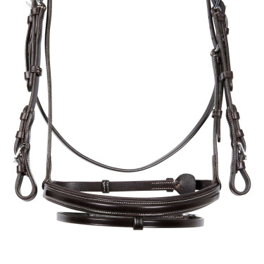 Bridon de Jumping Equestro cuir anglais Marron foncé