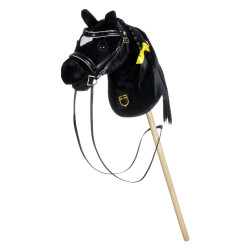 Bridon en cuir brillante pour hobby horse Equestro Noir