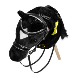 Bridon en cuir brillante pour hobby horse Equestro Noir