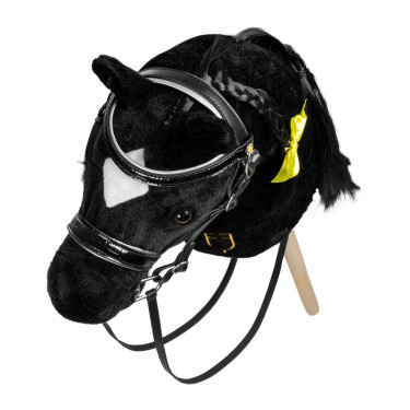 Bridon en cuir brillante pour hobby horse Equestro Noir
