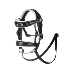 Bridon en cuir Equestro avec strass pour cheval jouet Noir