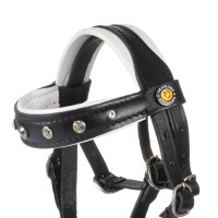 Bridon en cuir Equestro avec strass pour cheval jouet Noir